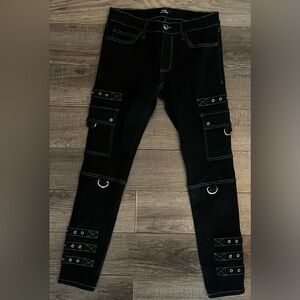 Social Collision Black Skinny Cargo Jeans